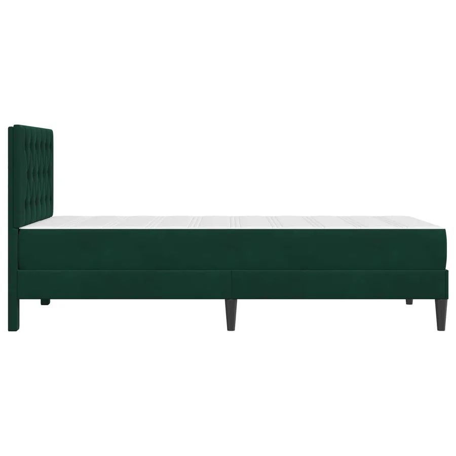Cadre de lit avec matelas Vert foncé 100 x 200 cm Velours - 7