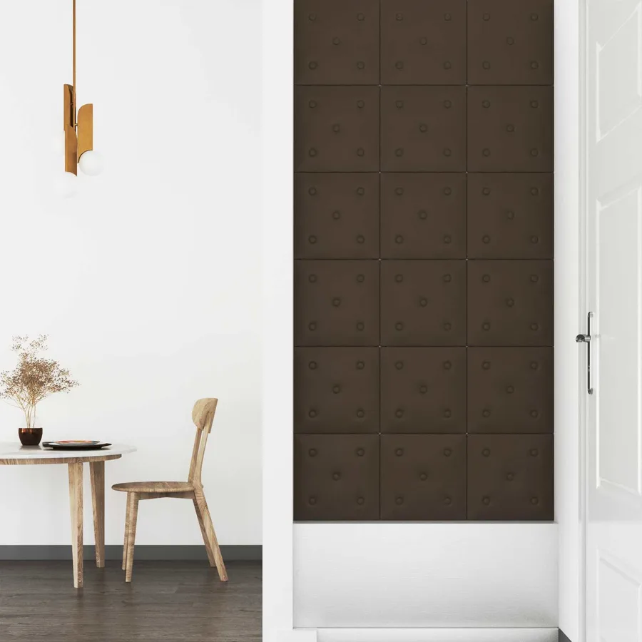 Tête de lit murale 12 pcs Marron 30 x 30 cm Simili cuir - 3