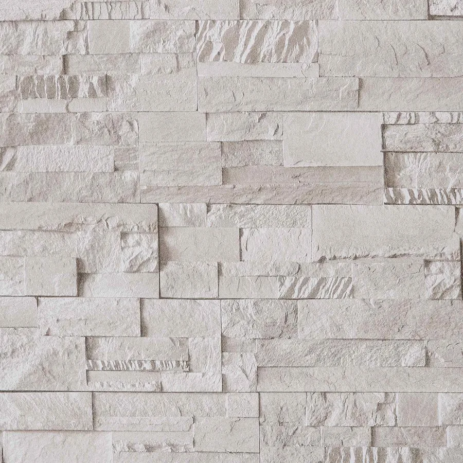 Papier peint en pierre 3D Crème 10 x 0,53 m Tissu non tissé - 6