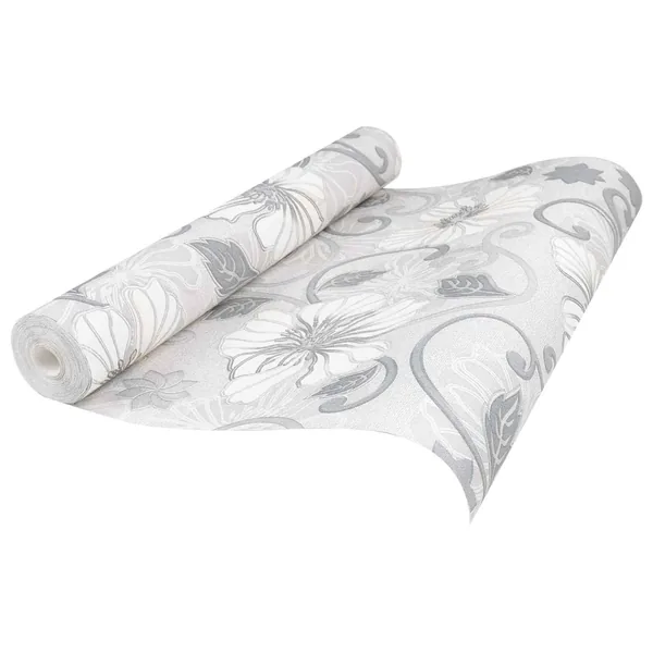 Papier peint 3D Solide Rayé Fleur 10 x 0,53 m Tissu non tissé