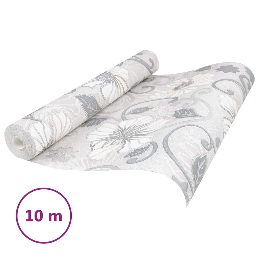 Papier peint 3D Solide Rayé Fleur 10 x 0,53 m Tissu non tissé - 2