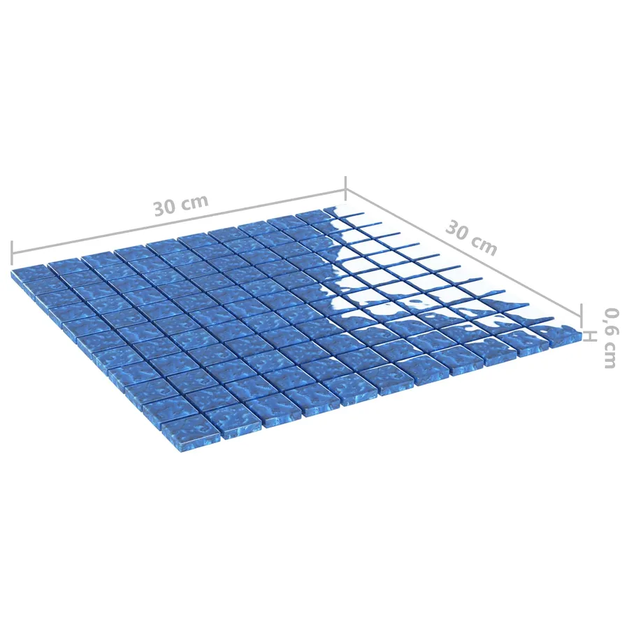 Carrelage en mosaïque 11 pcs Bleu 50 x 50 cm Verre - 5