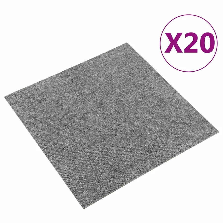 Tapis 20 pcs Gris 50 x 50 cm 100% Polypropylène - 2