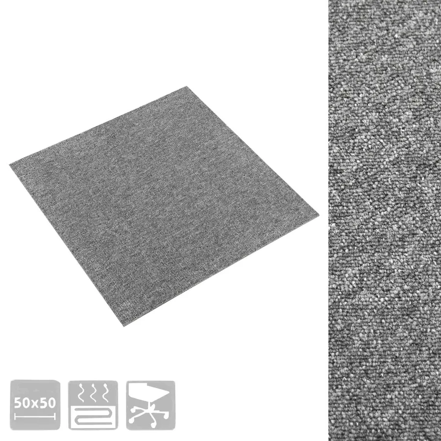 Tapis 20 pcs Gris 50 x 50 cm 100% Polypropylène - 7
