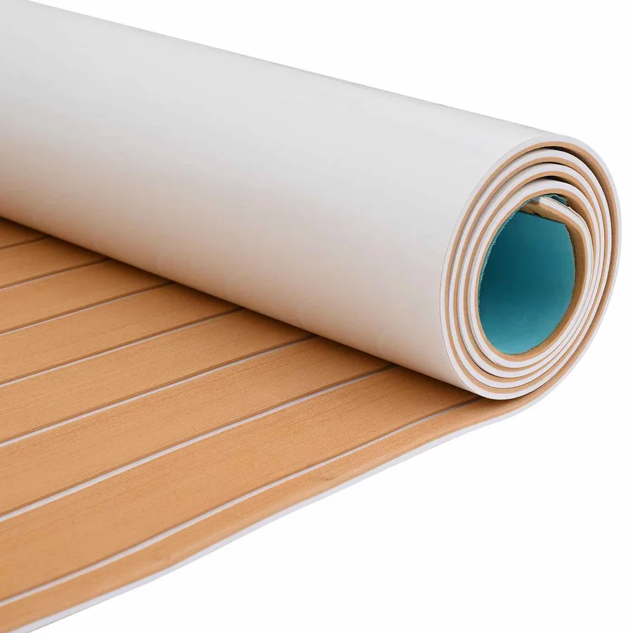 Tapis de bateau Rayé Marron et blanc 240 x 90 cm EVA - 3