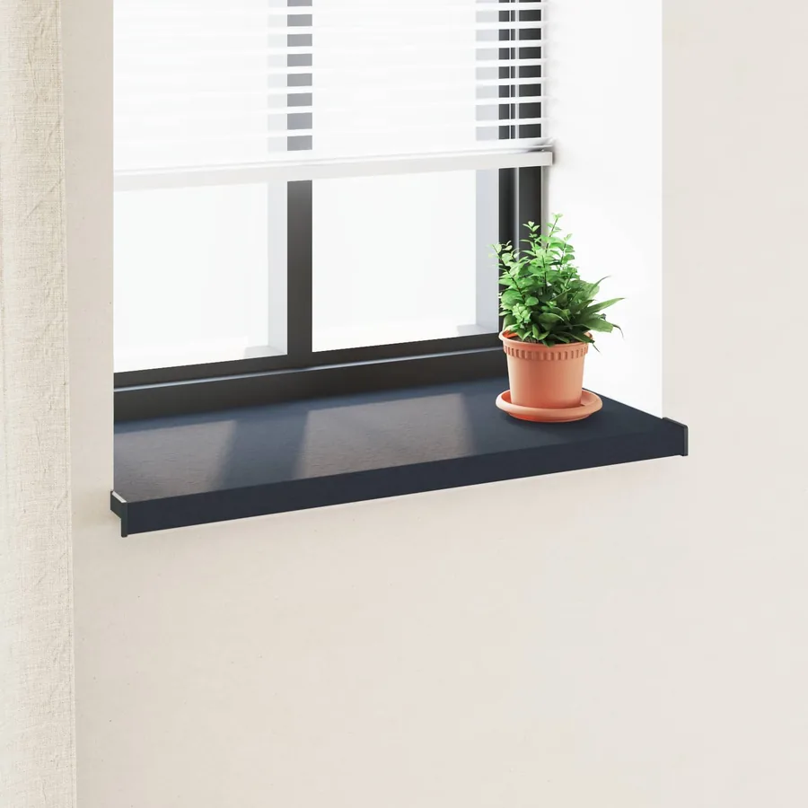 Appui de fenêtre Anthracite avec grain de bois 80 x 40 x 4,5 cm
