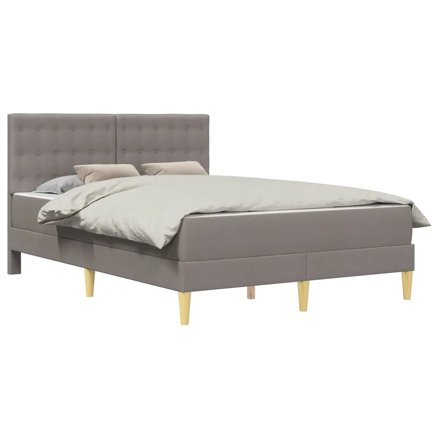 Cadre de lit avec matelas Taupe 140 x 200 cm Tissu - 2