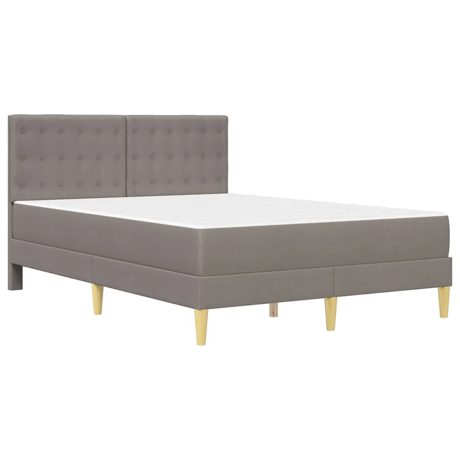 Cadre de lit avec matelas Taupe 140 x 200 cm Tissu - 3
