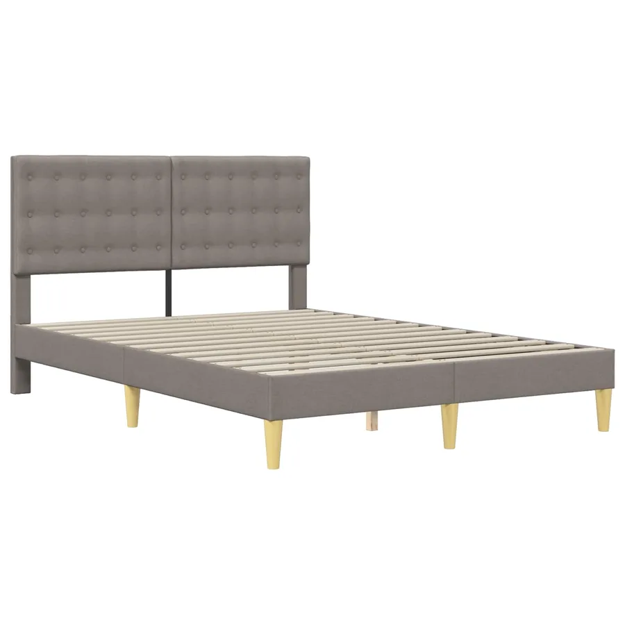 Cadre de lit avec matelas Taupe 140 x 200 cm Tissu - 4