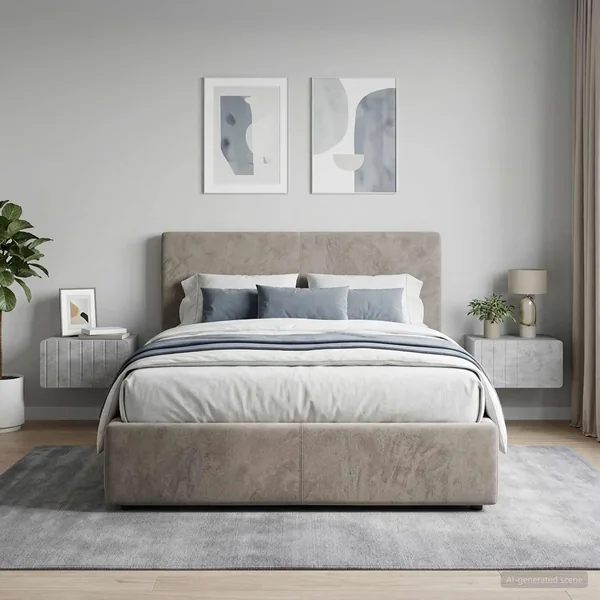 Cabinet de chevet mural 2 pcs Gris béton 49 x 34,5 x 24 cm