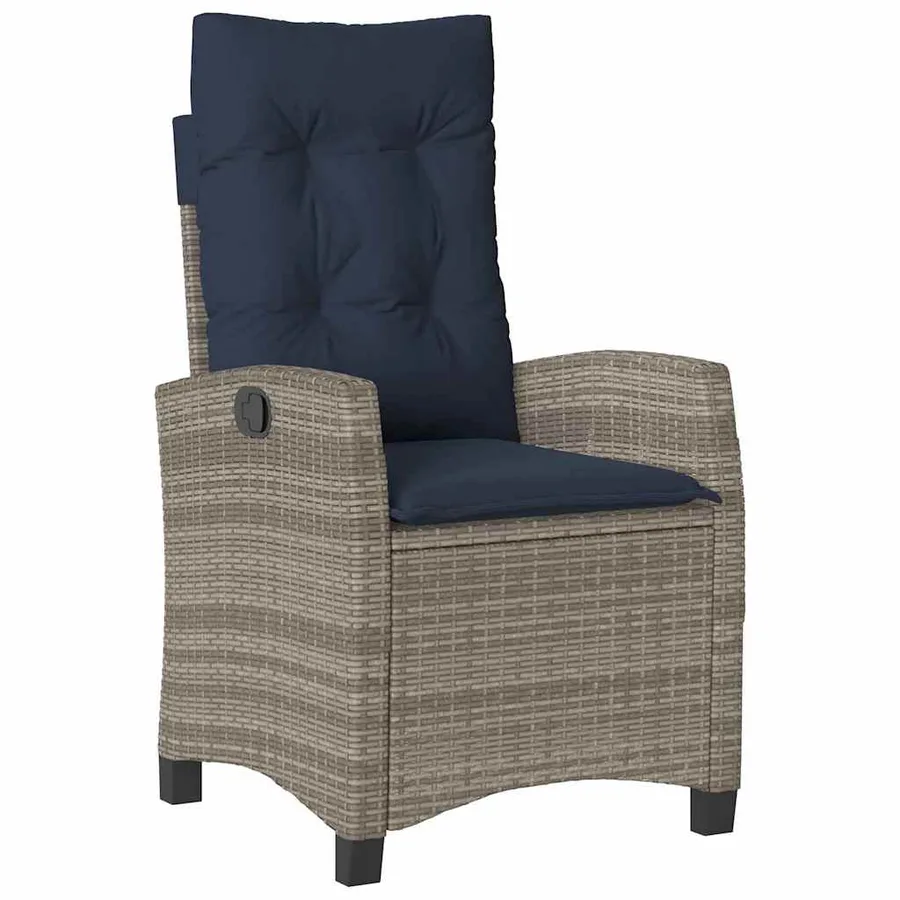 Ensemble de salle à manger pour jardin 7 pcs Gris polyrotin - 6