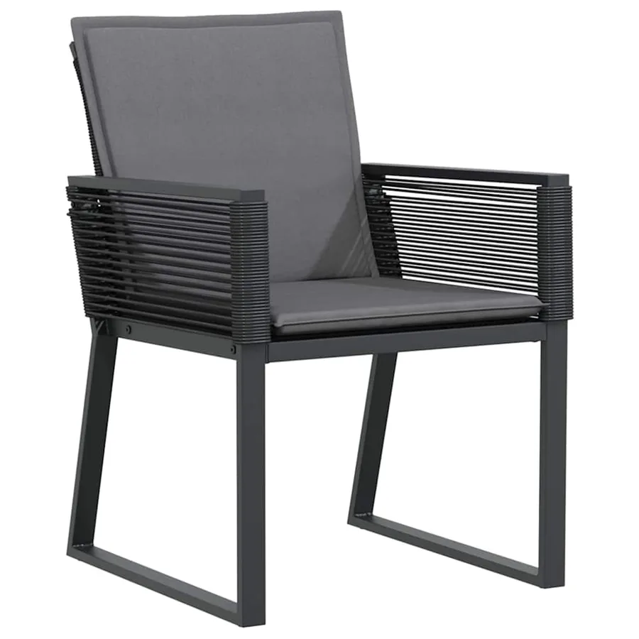 Ensemble de salle à manger pour jardin 7 pcs Noir - 6