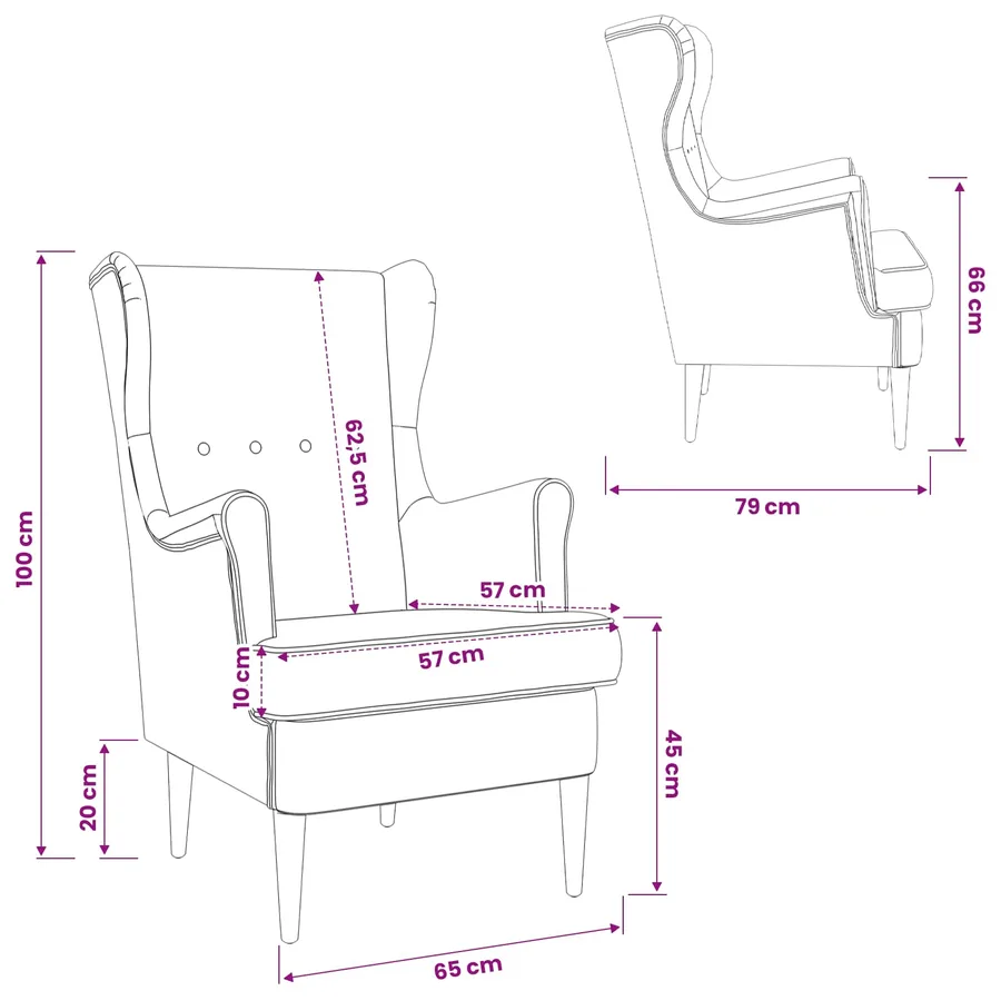 Fauteuil Noir Tissu - 10