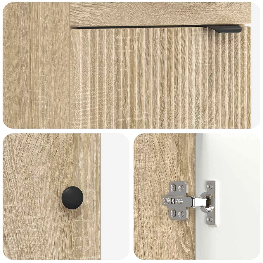 Meuble de salle de bain avec évier Chêne Sonoma - 7