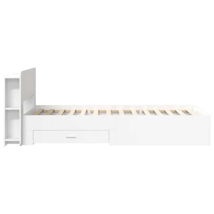 Cadre de lit avec rangement Blanc 80 x 200 cm Bois d'ingénierie - 5