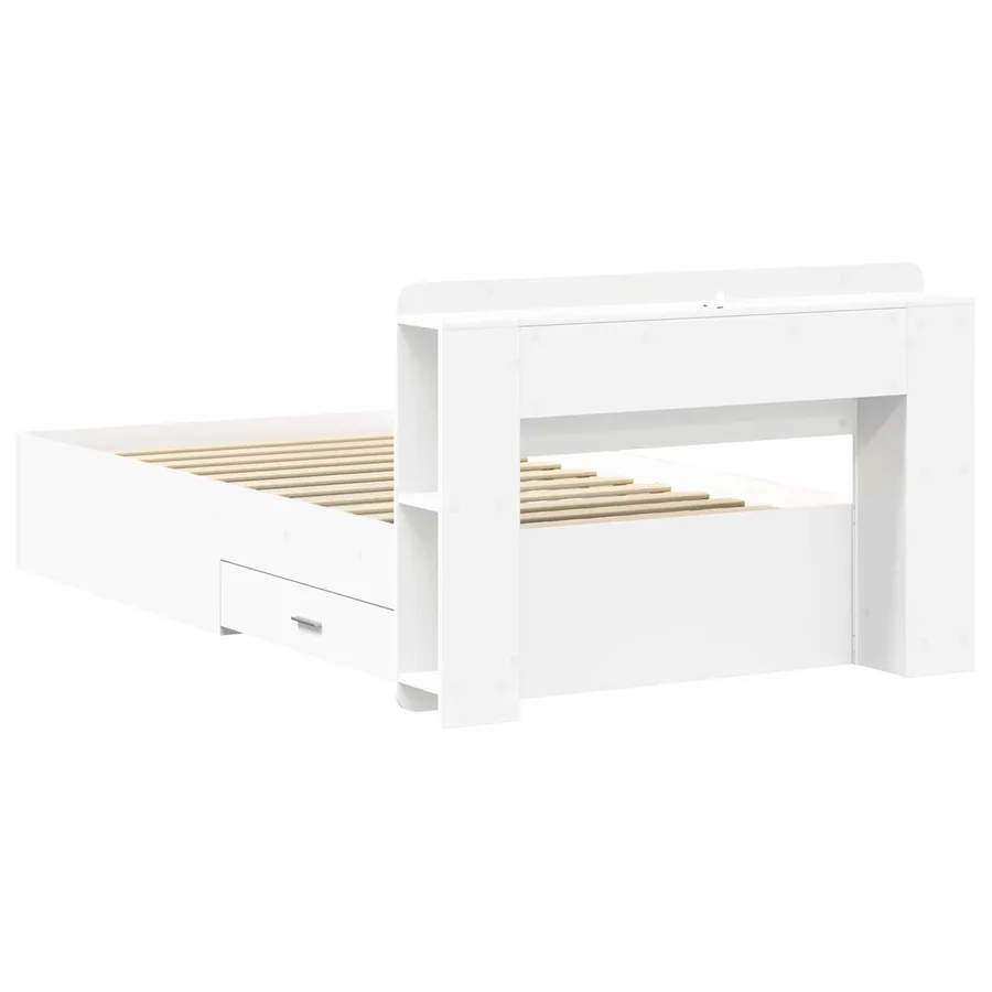 Cadre de lit avec rangement Blanc 80 x 200 cm Bois d'ingénierie - 6