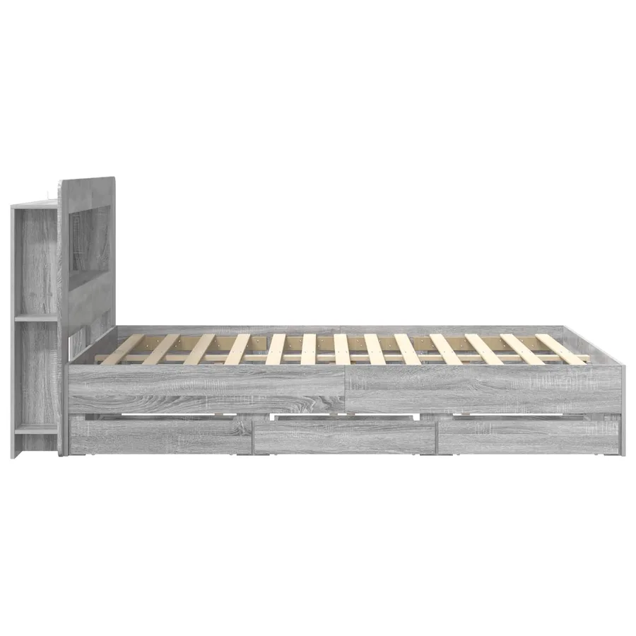 Cadre de lit avec rangement Sonoma gris 140 x 200 cm - 5