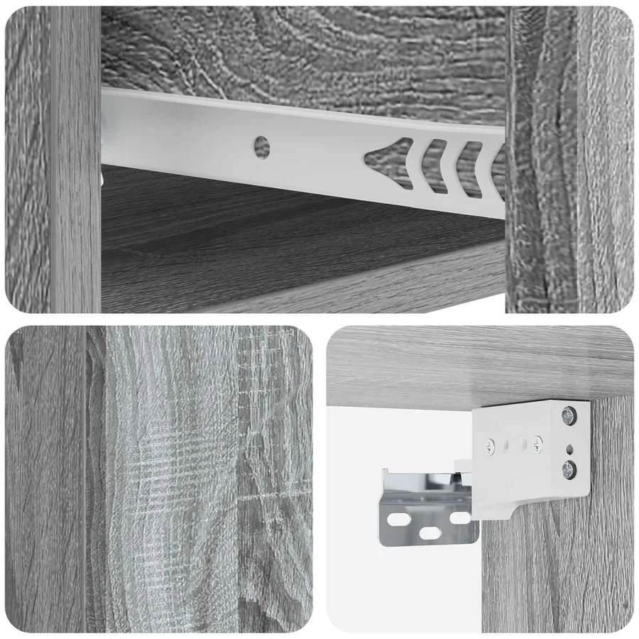 Cabinet de chevet mural Sonoma gris 33 x 34,5 x 20 cm - 8
