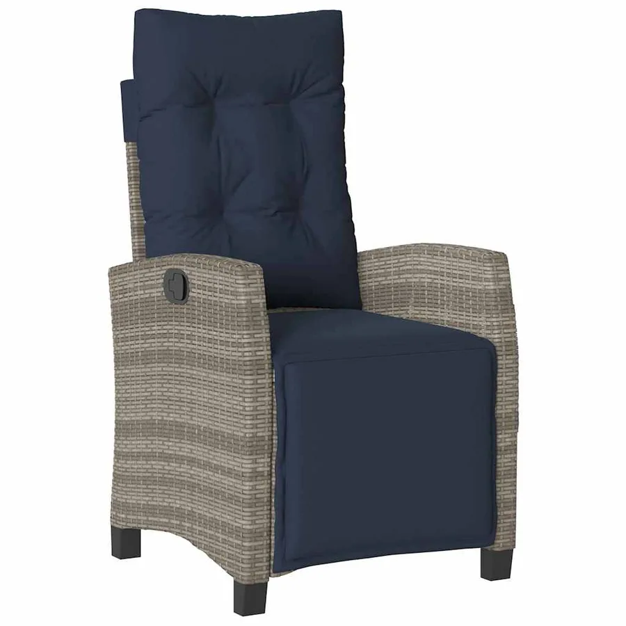 Ensemble de salle à manger pour jardin 7 pcs Gris polyrotin - 6