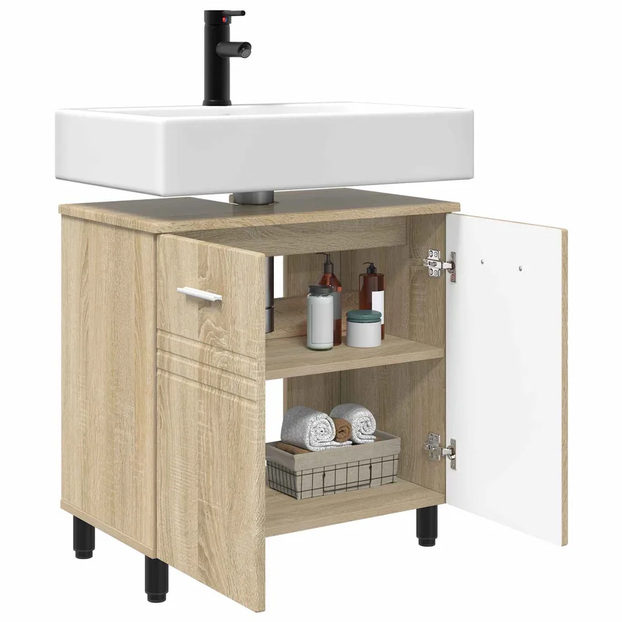 Unité de vanité de salle de bain Chêne Sonoma 60 x 35 x 60 cm - 3