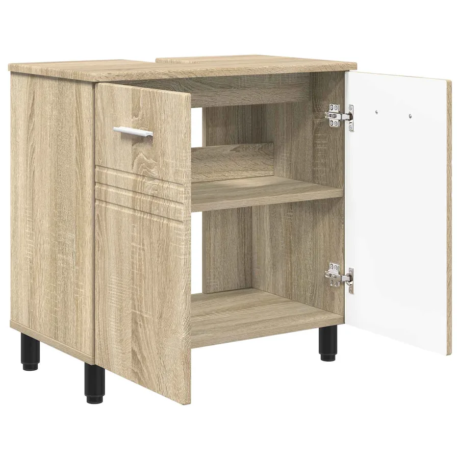Unité de vanité de salle de bain Chêne Sonoma 60 x 35 x 60 cm - 4