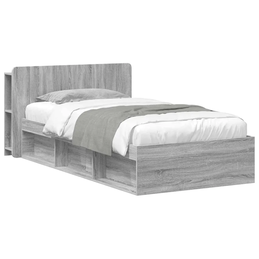 Cadre de lit avec rangement Sonoma gris 75 x 190 cm - 2