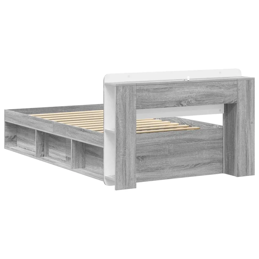 Cadre de lit avec rangement Sonoma gris 75 x 190 cm - 5
