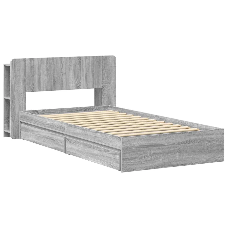 Cadre de lit avec rangement avec tiroir Sonoma gris 75 x 190 cm - 3