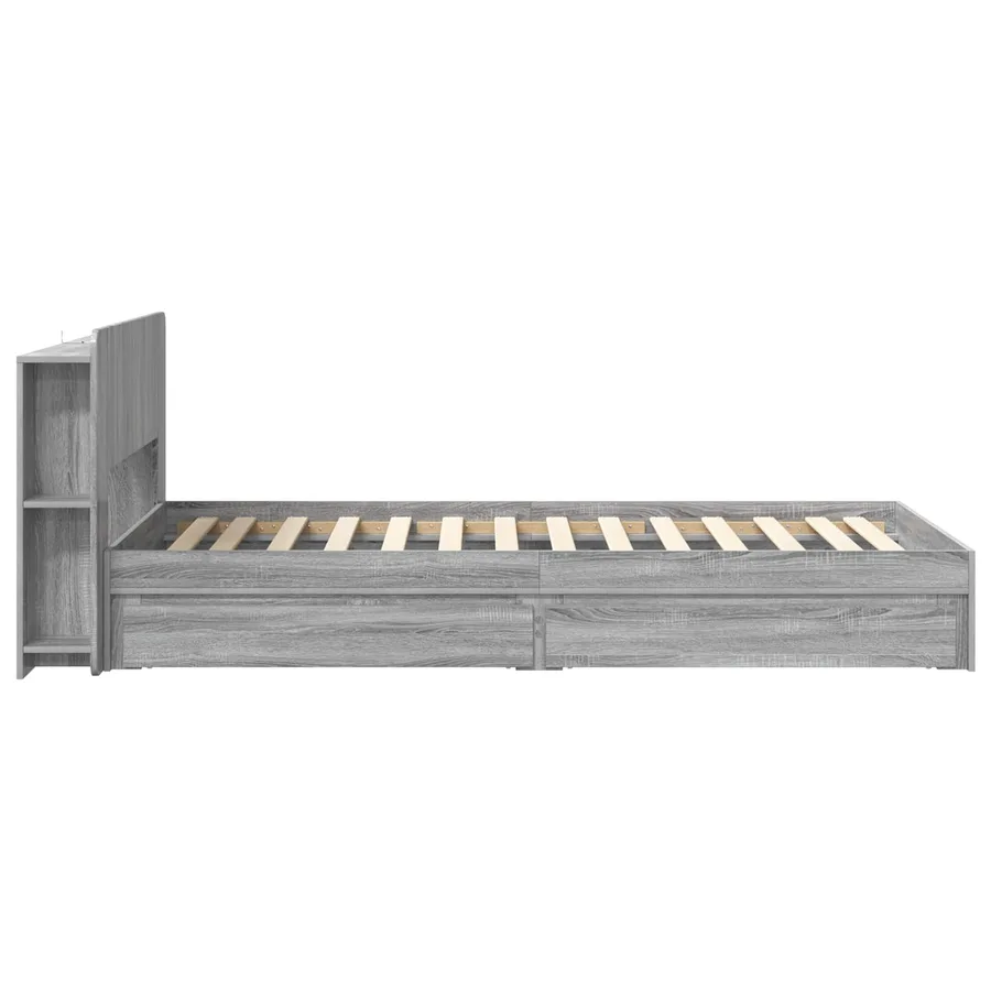 Cadre de lit avec rangement avec tiroir Sonoma gris 75 x 190 cm - 5