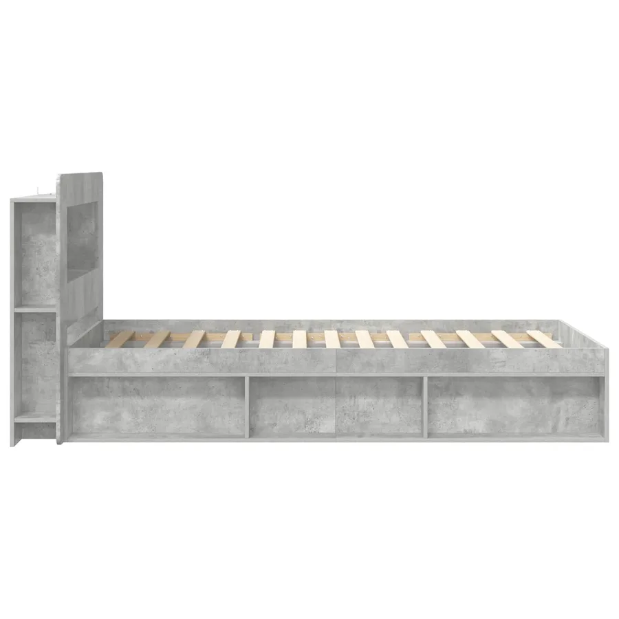 Cadre de lit avec rangement Gris béton 80 x 200 cm - 3