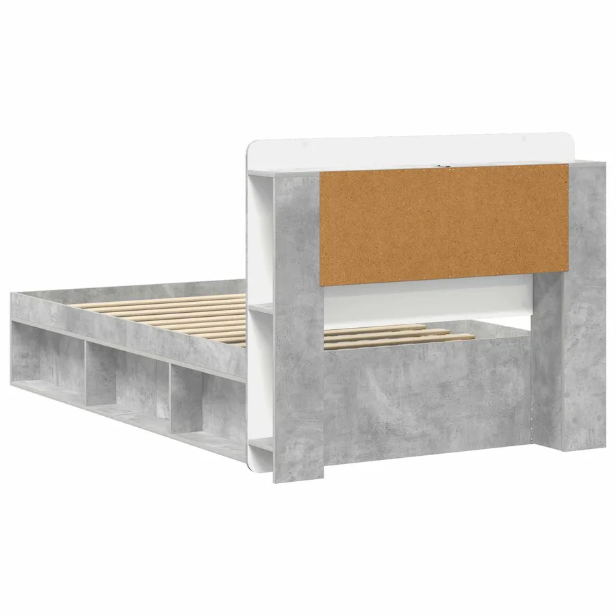 Cadre de lit avec rangement Gris béton 80 x 200 cm - 4