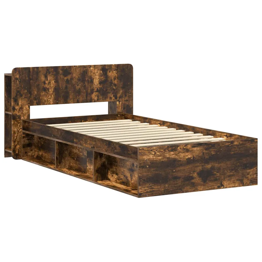 Cadre de lit avec rangement Chêne fumé 75 x 190 cm - 3