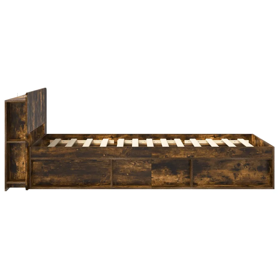 Cadre de lit avec rangement Chêne fumé 75 x 190 cm - 4