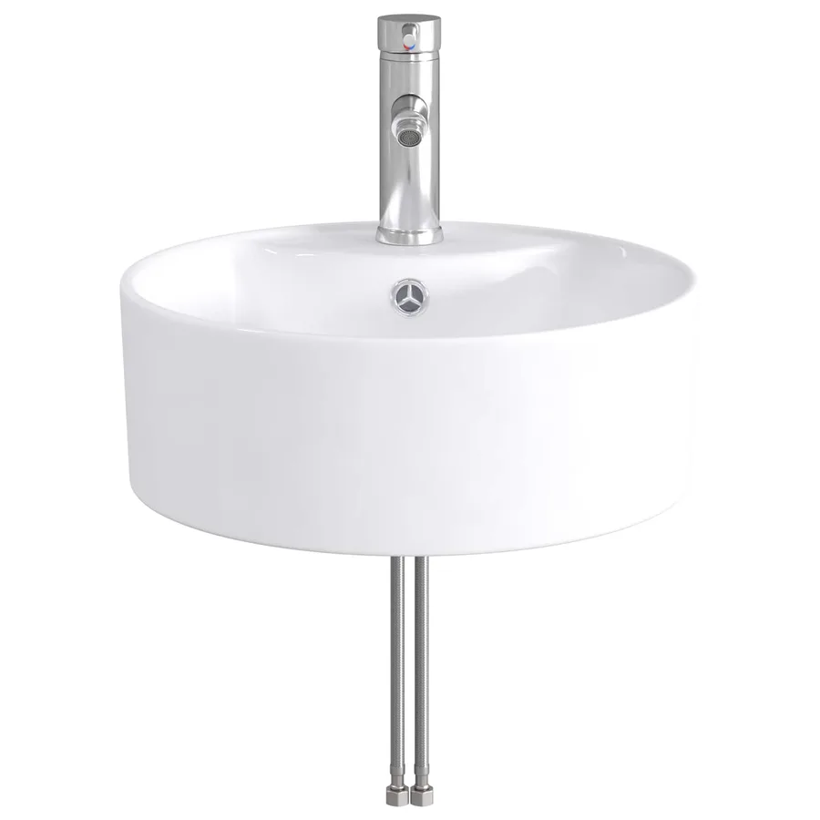Lavabo de salle de bains Chrome 40,5 x 40,5 x 15 cm métal - 4