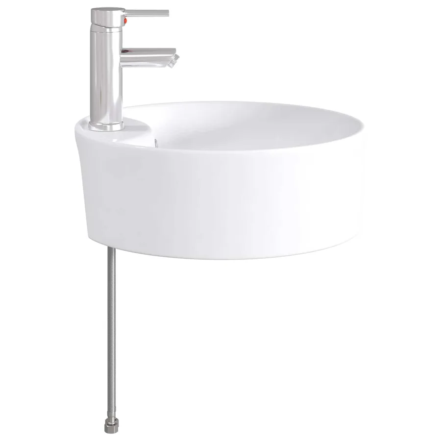 Lavabo de salle de bains Chrome 40,5 x 40,5 x 15 cm métal - 5