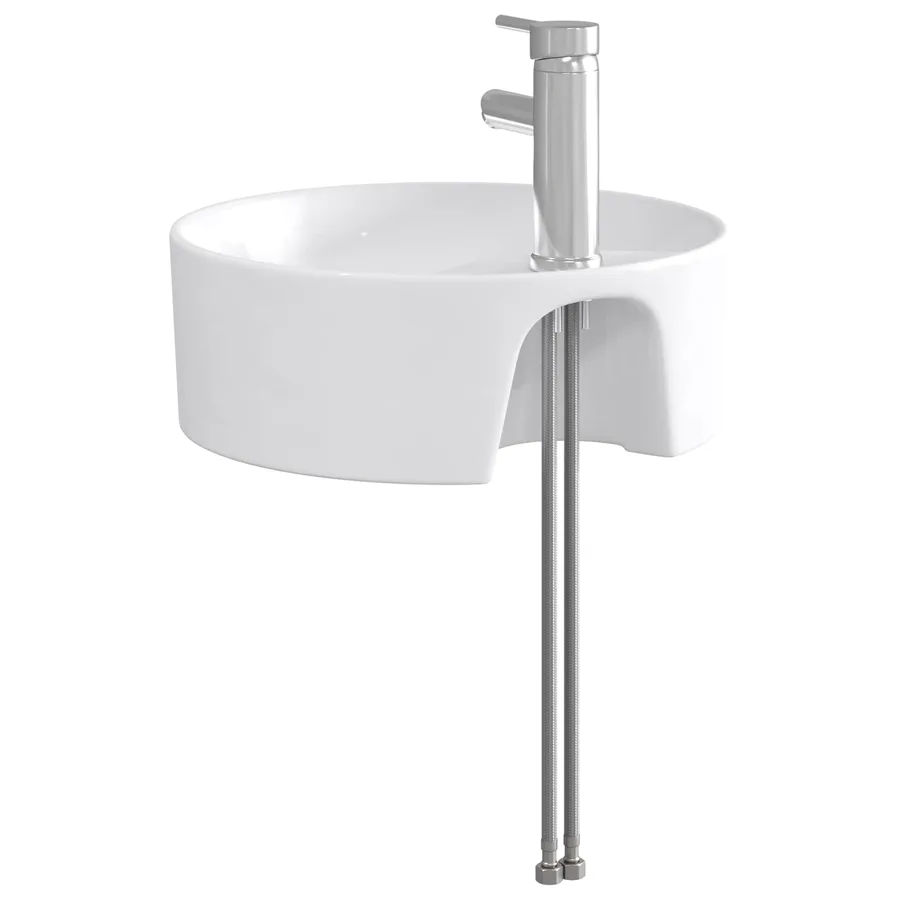 Lavabo de salle de bains Chrome 40,5 x 40,5 x 15 cm métal - 6