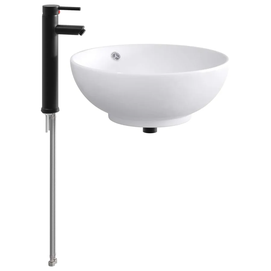 Lavabo de salle de bains Noir Mat 44 x 44 x 16 cm métal - 2