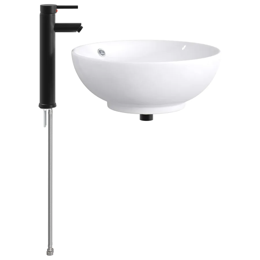 Lavabo de salle de bains Noir Mat 44 x 44 x 16 cm métal - 5
