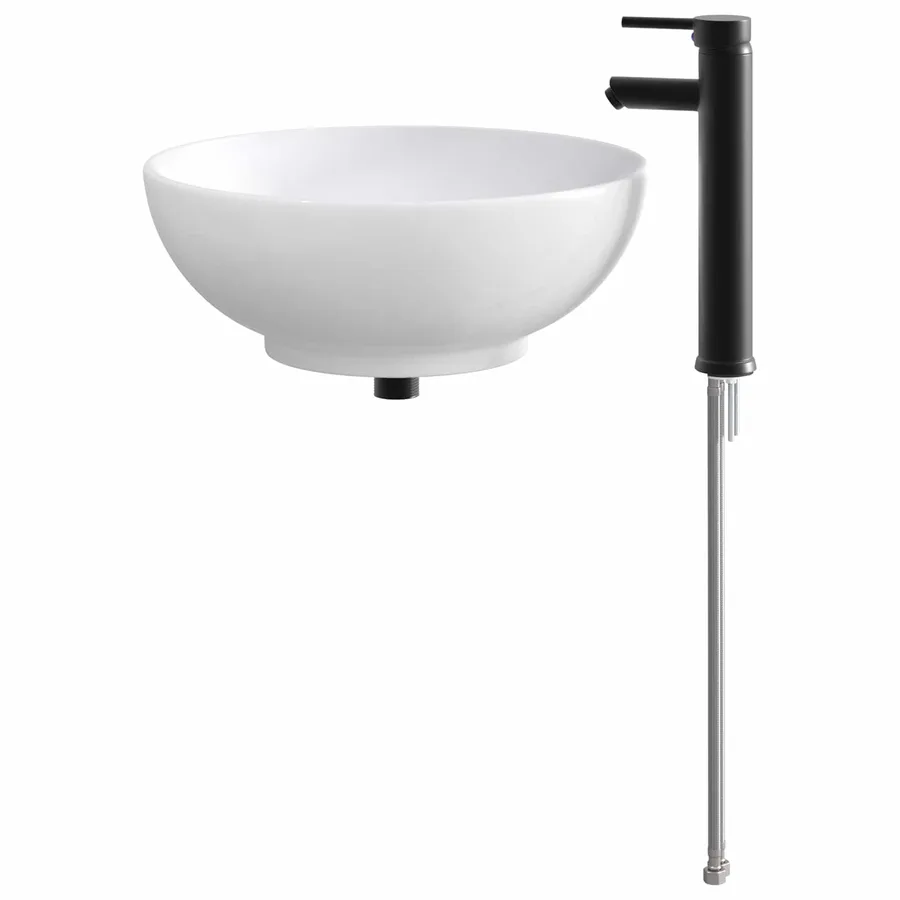 Lavabo de salle de bains Noir Mat 44 x 44 x 16 cm métal - 6