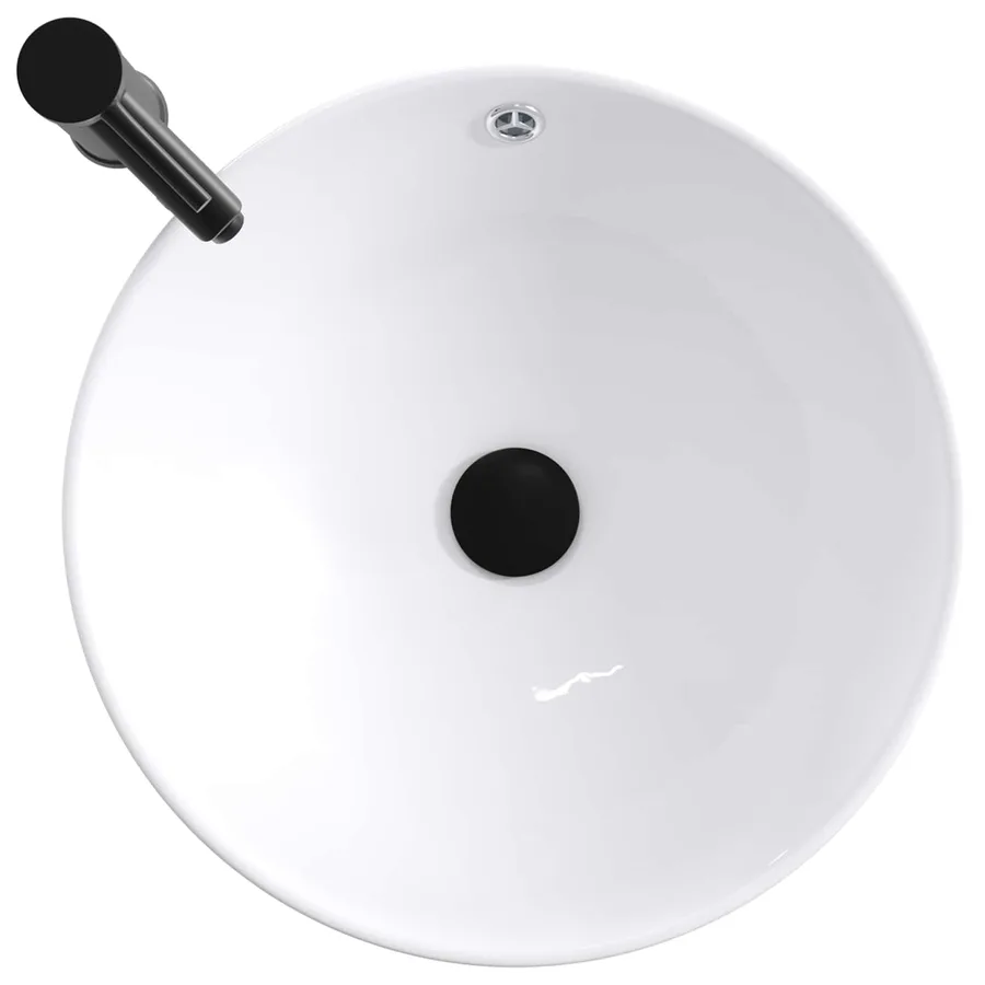 Lavabo de salle de bains Noir Mat 44 x 44 x 16 cm métal - 7
