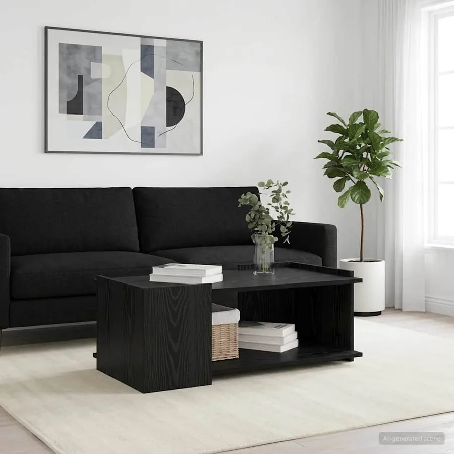 Table basse Chêne noir 90 x 50 x 33 cm Bois d'ingénierie - 4
