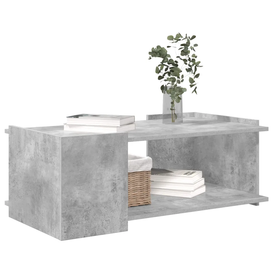 Table basse Gris béton 90 x 50 x 33 cm Bois d'ingénierie - 3