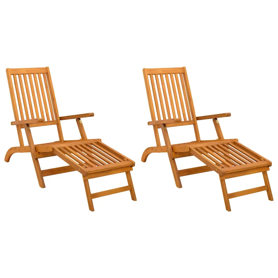 Chaise longue inclinable et pliable 2 pcs 55 x 146 x 91 cm - 2