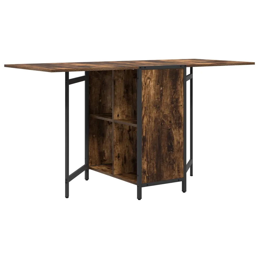 Table à dîner 144 x 60 x 75 cm Bois d'ingénierie Chêne fumé - 2