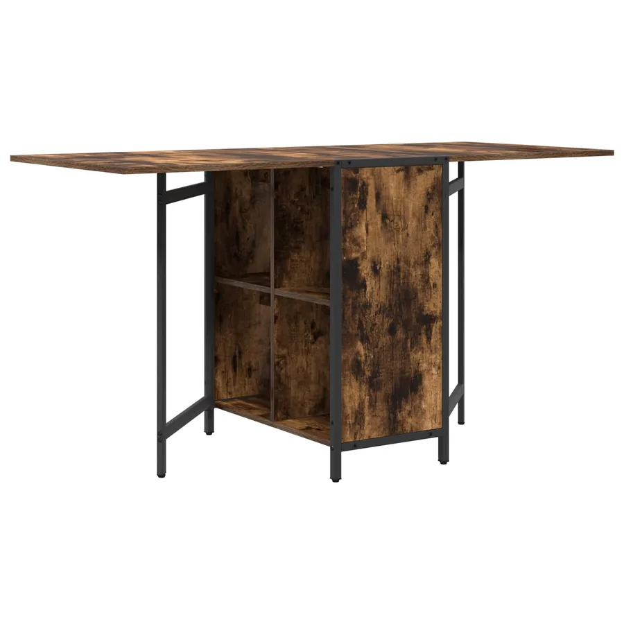 Table à dîner 144 x 60 x 75 cm Bois d'ingénierie Chêne fumé - 7
