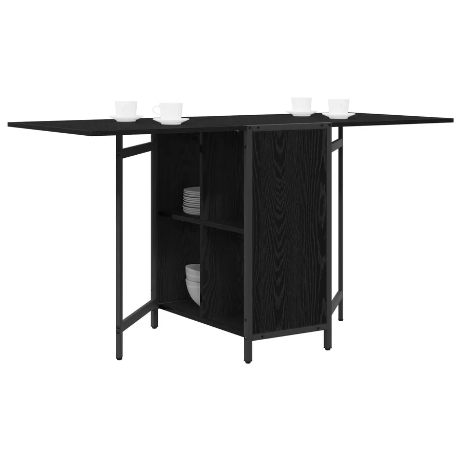Table à dîner 144 x 60 x 75 cm Bois d'ingénierie Chêne noir - 3