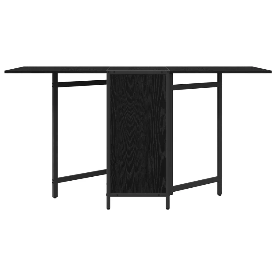 Table à dîner 144 x 60 x 75 cm Bois d'ingénierie Chêne noir - 5