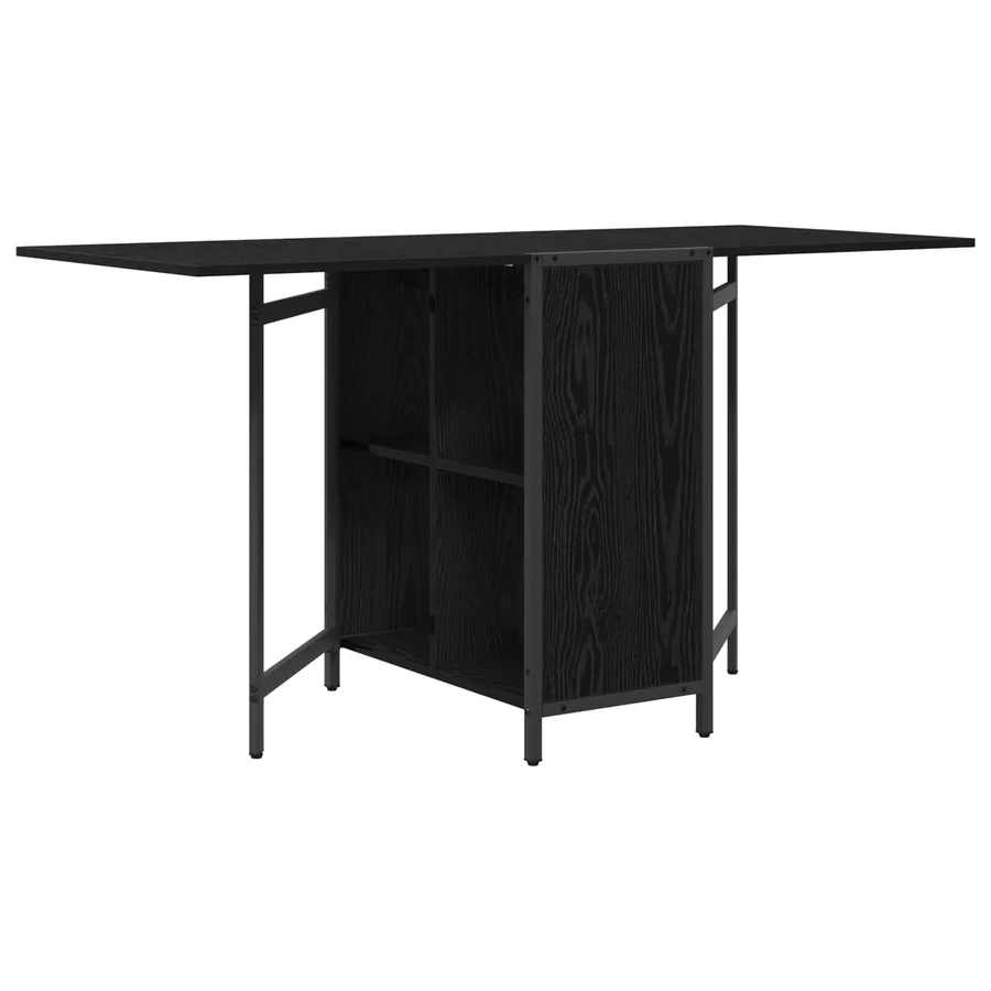 Table à dîner 144 x 60 x 75 cm Bois d'ingénierie Chêne noir - 7