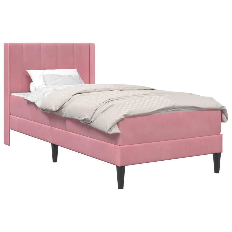 Cadre de lit avec matelas Rose 90 x 190 cm Velours - 2