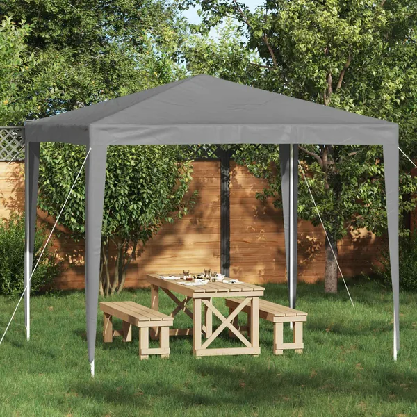 Tente de fête 250 x 250 x 240 cm Gris clair PE et acier